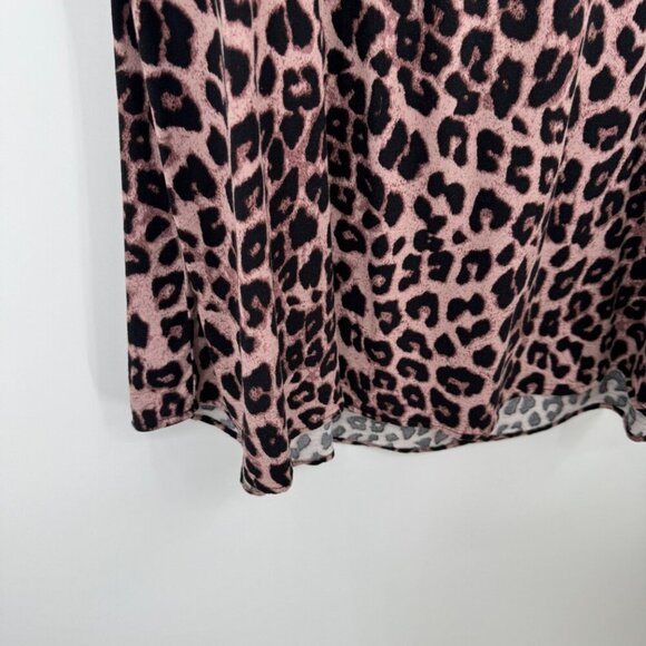 Torrid Leopard Print Zip Front 3/4 Sleeve Challis Shirt Dress Women’s Size 2 - Picture 11 of 12